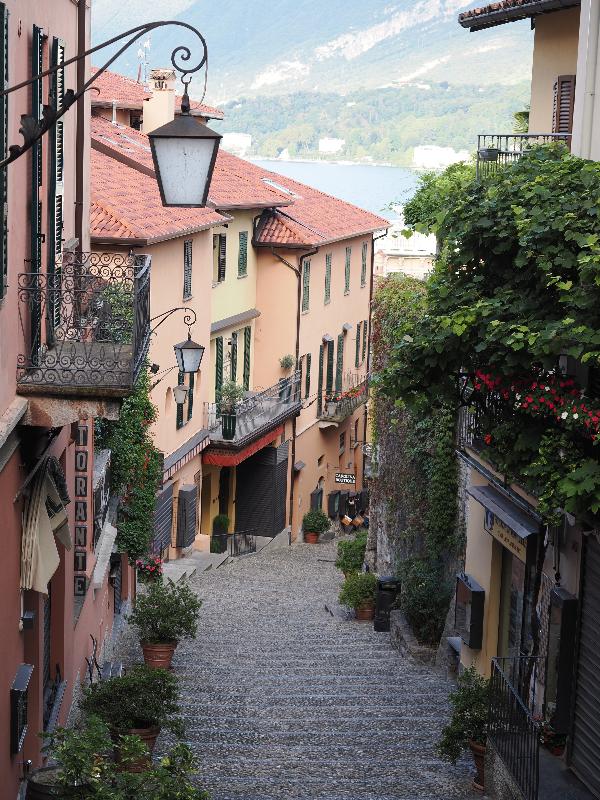Bellagio, Italy: Salita Serbelloni: view down steps
