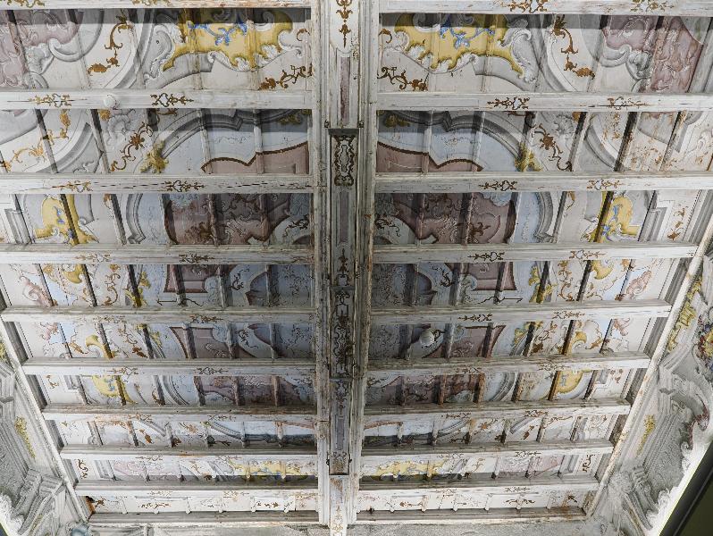 Tremezzina, Italy: Villa Carlotta, Bedroom: painted ceiling (ca. 1760)
