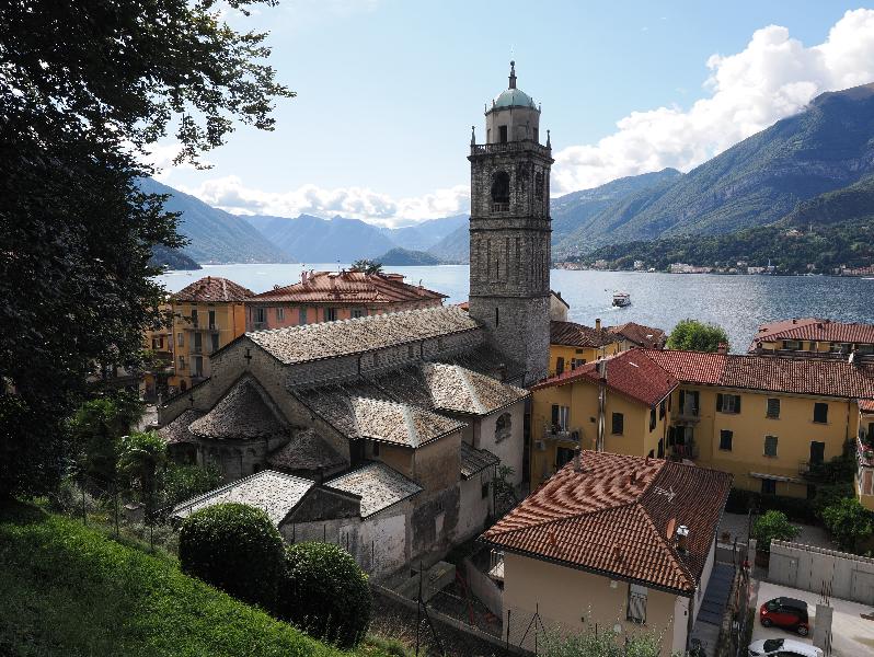 Bellagio, Italy: Rockefeller Foundation: view of Basilica di San Giacomo from behind