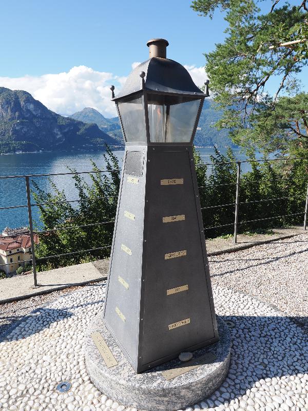 Bellagio, Italy: Rockefeller Foundation: Flame of Peace (2019, designed by Giovanni Poletti, made by Ivano Poletti)