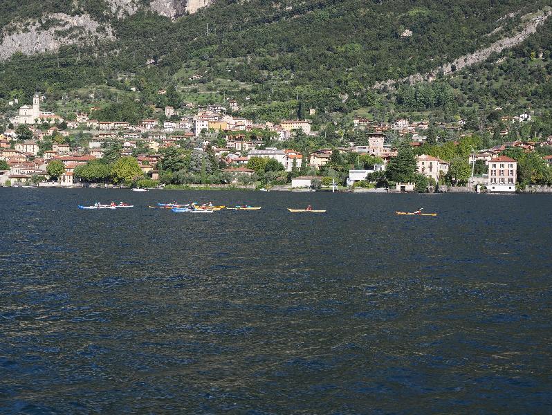 Lake Como, Italy: kayakers, Tremezzina
