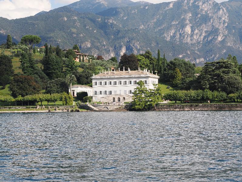 Lake Como, Italy: view of Villa Melzi from ferry