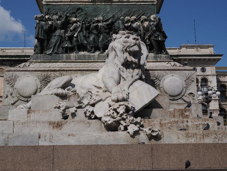 Milan, Italy: Victor Emmanuel II Monument: lion (1896, Ercole Rosa)