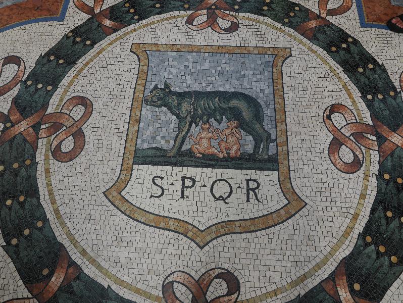Milan, Italy: Galleria Vittorio Emanuele II: Romulus and Remus
