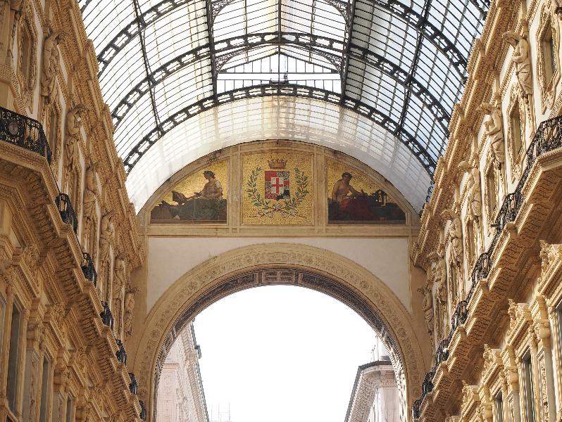 Milan, Italy: Galleria Vittorio Emanuele II: Milan themed mosaic