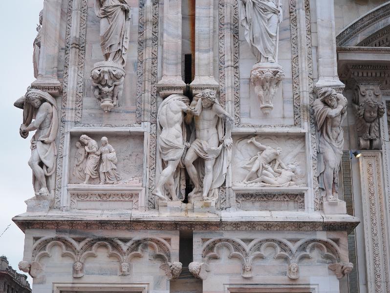 Milan, Italy: Duomo di Milano: wall decoration at far left