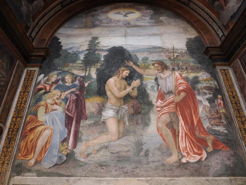 Milan, Italy: Chiesa di San Maurizio al Monastero Maggiore: Chapel of St Stephen (Carreto), Baptism of Christ (1545, Evangelista Luini)