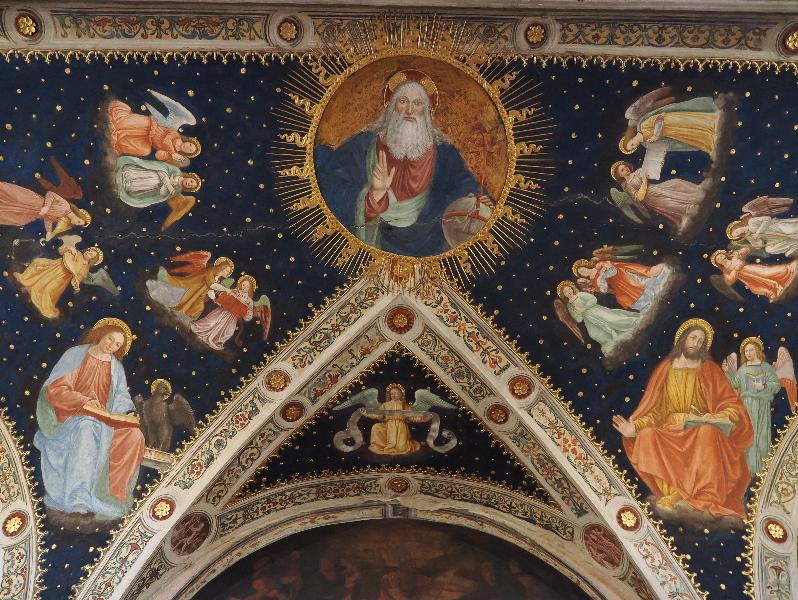 Milan, Italy: Chiesa di San Maurizio al Monastero Maggiore: God the Father, with Evangelists