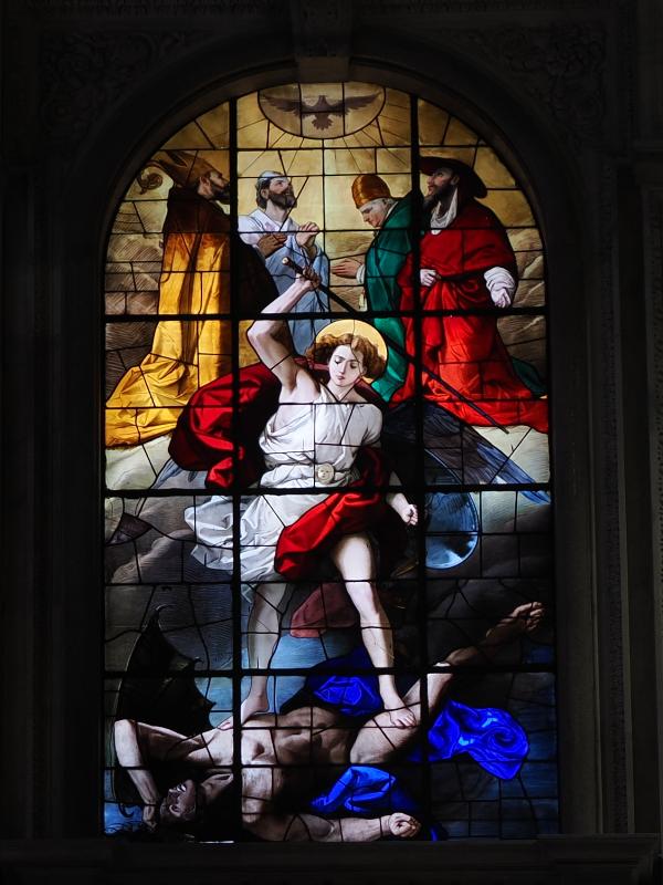 Milan, Italy: Duomo di Milano: St Michael strikes down Satan