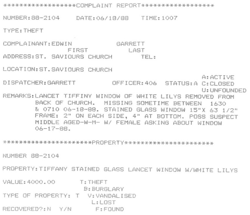 Police report