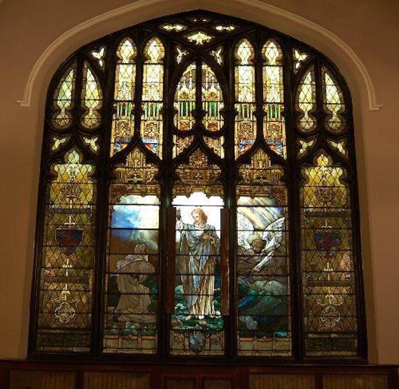 Brown Memorial Window:  Christ and a Traveler