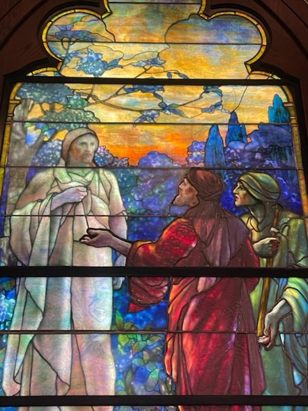 Mercer Memorial Window:  Christ on Road to Emmaus