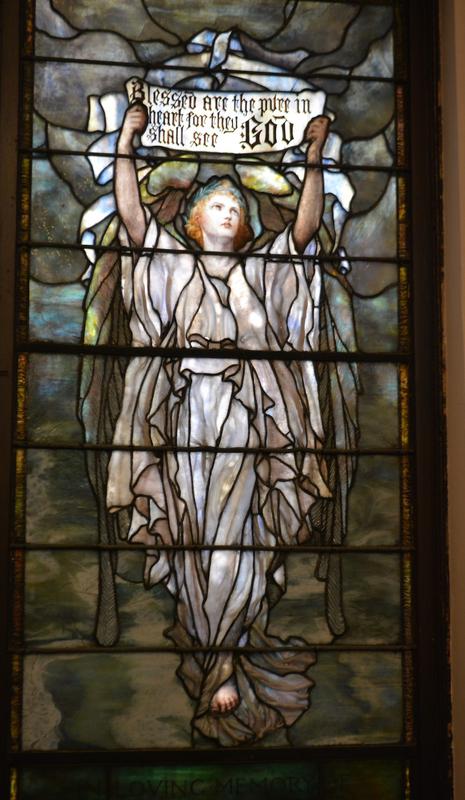 Decker Memorial Window:  Angel Holding Scroll