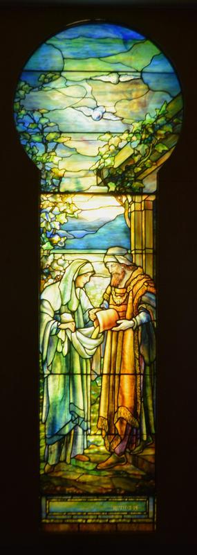 Wolf Memorial Window:  Ruth Standing Before Boaz