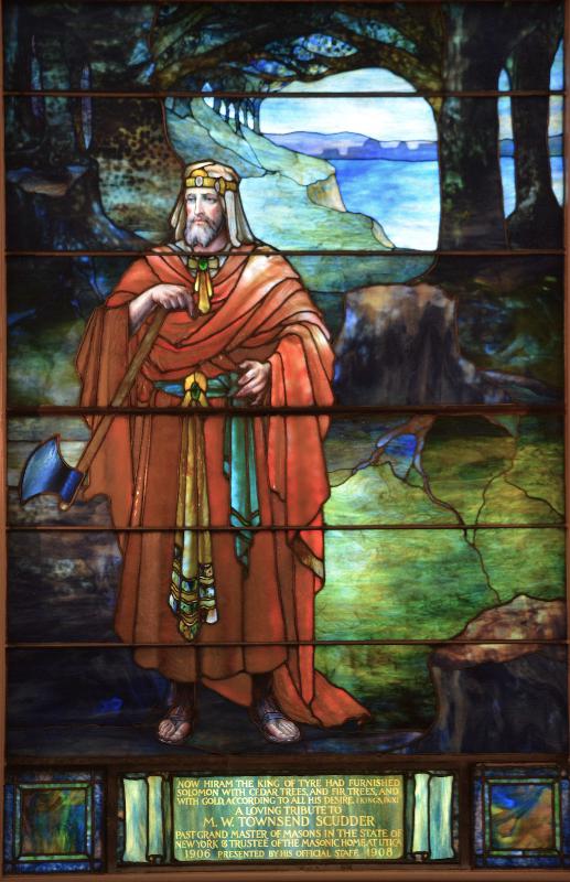Scudder Memorial Window:  Hiram King of Tyre