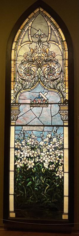 Corey Memorial Window:  ornamental, lilies