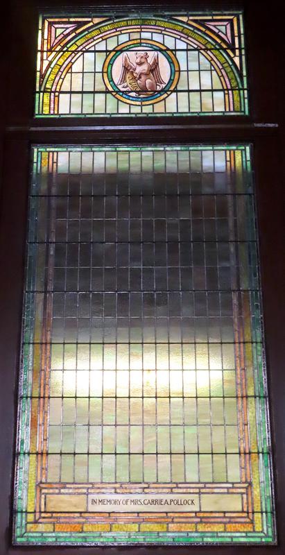 Pollock Memorial Window:  ornamental window in sliding door
