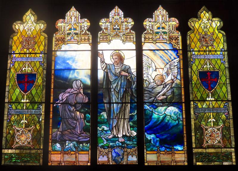 Brown Memorial Window:  Christ and a Traveler