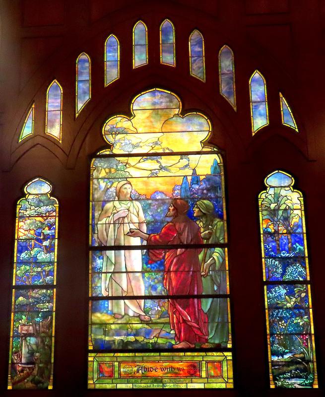 Mercer Memorial Window:  Christ on Road to Emmaus