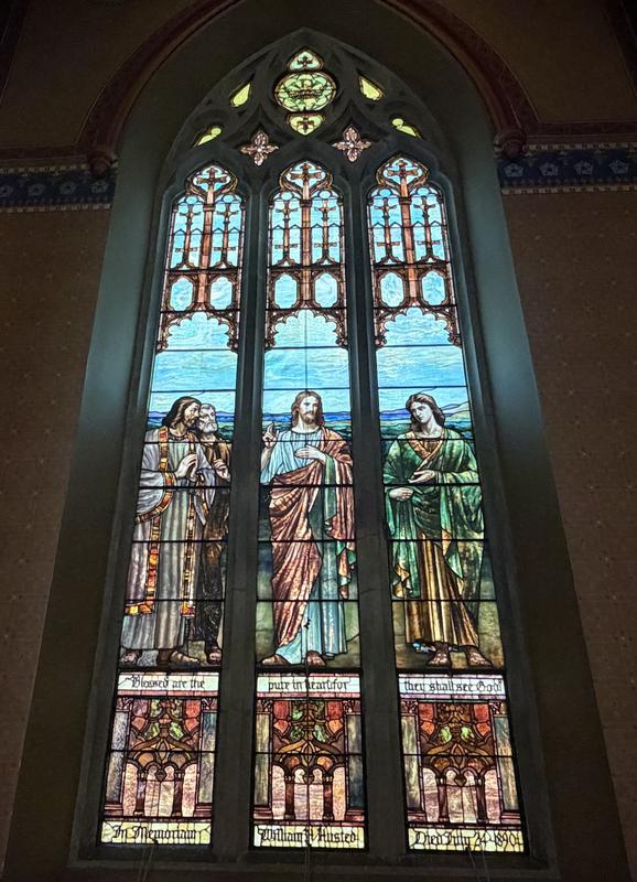 Husted Memorial Window:  Our Saviour, and the Symbols of the Evangelists