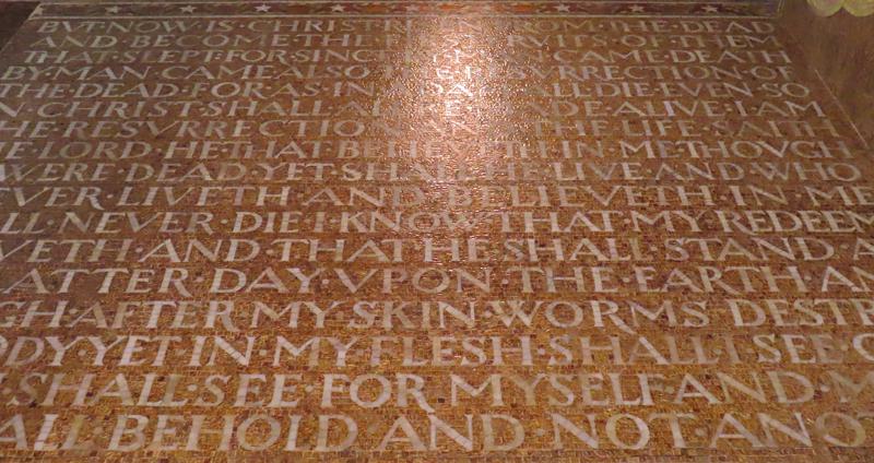 Wade Memorial Mosaic:  scripture