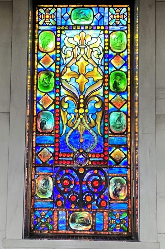 Marks Memorial Window:  jeweled window