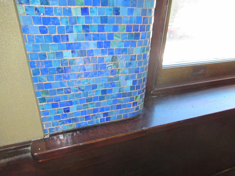 mosaic decoration on door and window frames