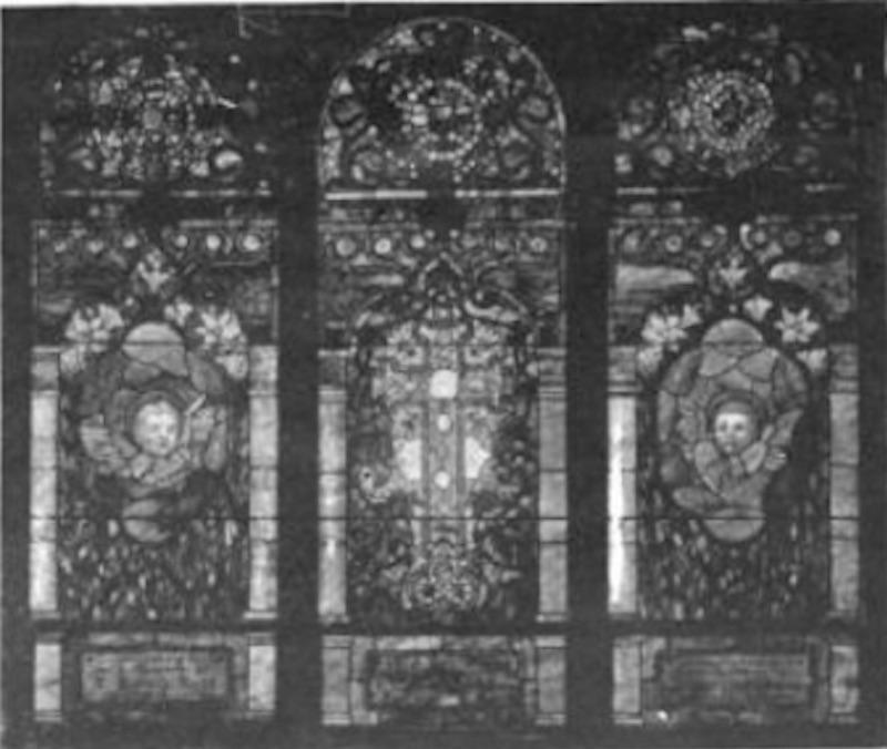 Norris Memorial Window:  Cross, Vine and Passion Flowers