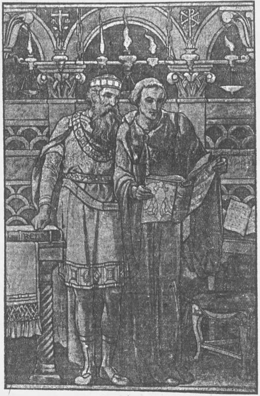 Patterson Memorial Window:  Alquin and Charlemagne