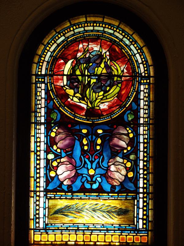 Ingersoll Memorial Window:  Purple Fleur-de-Lis
