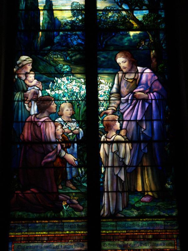 Johnson Memorial Window:  Christ Blessing Little Children