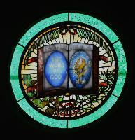 Willard Memorial Window:  ornamental rose window
