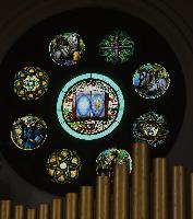 Willard Memorial Window:  ornamental rose window
