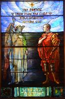 New York, Utica, Masonic Care Community, Tompkins Memorial Chapel: Lawrence Memorial Window:  Cornelius and the Angel