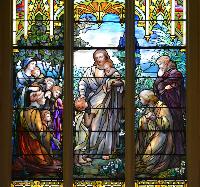 New York, Utica, Westminster Presbyterian Church: Brown Memorial Window:  Christ Blessing Children