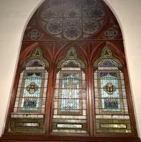 New Jersey, East Orange, Bethel Presbyterian Church: Irving Memorial Window:  Symbols of the Cross and Alpha and Omega