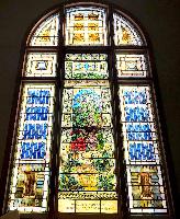 New York, New York City, Queens, Bowne Street Community Church: Baker Memorial Window:  floral