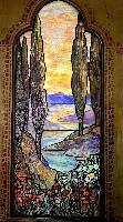 New York, New York City, Bronx, Edgehill Community Church: Johnson Memorial Window:  landscape