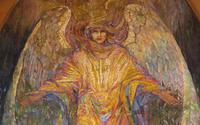 New York, New York City, Brooklyn, First Unitarian Church: Parker Memorial Mosaic:  Spirit of Light Descending on the World of Darkness