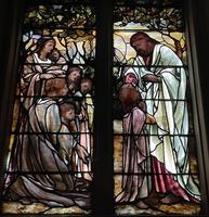 New York, New York City, Brooklyn, First Unitarian Church: Woodward Memorial Window:  Christ Blessing Little Children