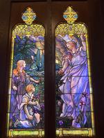 Texas, San Juan, Gelman Stained Glass Museum: Campbell Memorial Window:  Guardian Angel