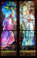Texas, San Juan, Gelman Stained Glass Museum: Gale Memorial Window:  I Was Hungry and Ye Gave Me Meat