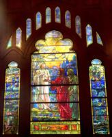 Texas, San Juan, Gelman Stained Glass Museum: Mercer Memorial Window:  Christ on Road to Emmaus