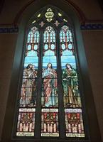 New York, New York City, Brooklyn, Grace Episcopal Church: Husted Memorial Window:  Our Saviour, and the Symbols of the Evangelists
