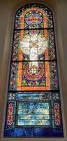 Wisconsin, Milwaukee, St. Paul's Episcopal Church: Colt Memorial Window:  Cross and Lilies