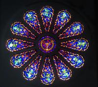 New York, Ossining, Trinity Episcopal Church: Churchill Memorial Window:  Symbols of Trinity