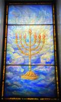 Illinois, Chicago, Rosehill Cemetery, Community Mausoleum: Stern Memorial Window:  seven candle menorah