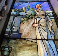 Illinois, Chicago, Rosehill Cemetery, Community Mausoleum: Smith Memorial Window:  hooded Old Testament woman