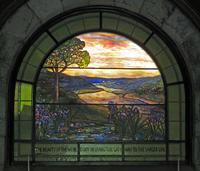New York, Canajoharie, Canajoharie Falls Cemetery, Arkell Memorial Chapel: Arkell Memorial Window:  View of Mohawk River