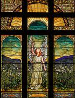Massachusetts, Amherst, Unitarian Universalist Society of Amherst: Williams Memorial Window:  Angel of Resurrection